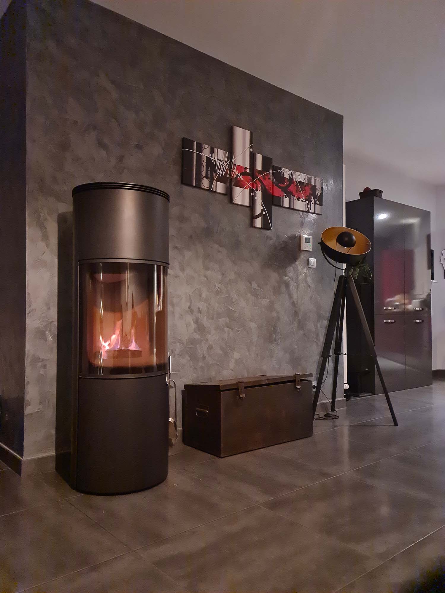 Installation poêle à bois chez un particulier dans l'Ain