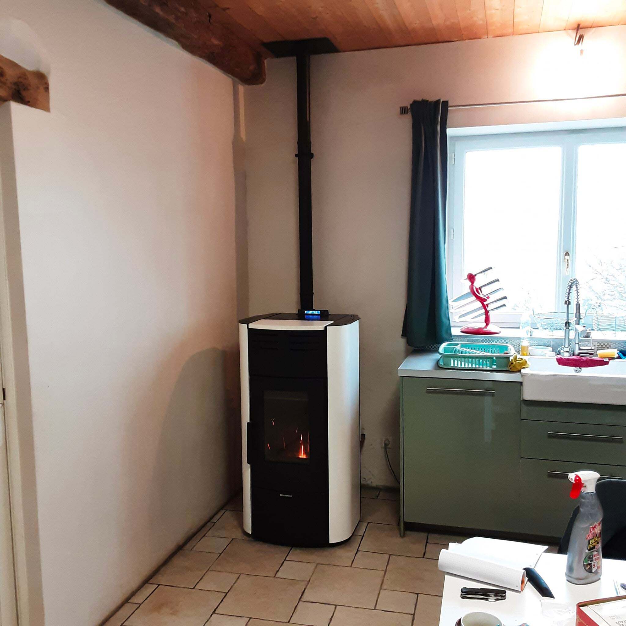 Installation poêle à bois